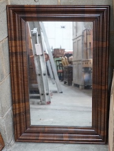 A 19th century rectangular rosewood wall mirror, width 62cm, height 90cm